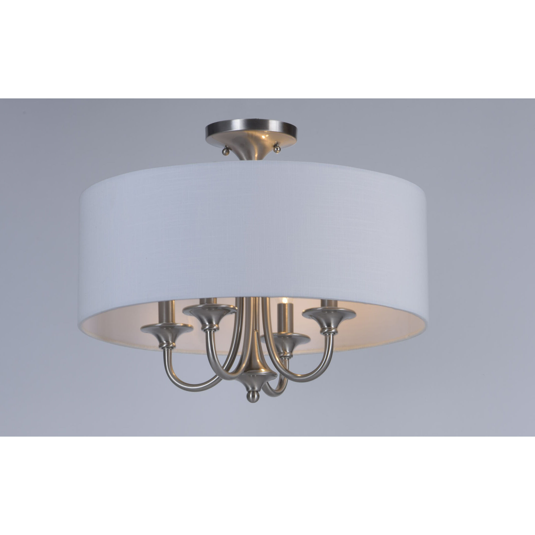 Bongo 4 Light 18 inch Satin Nickel Semi-Flush Mount Ceiling Light