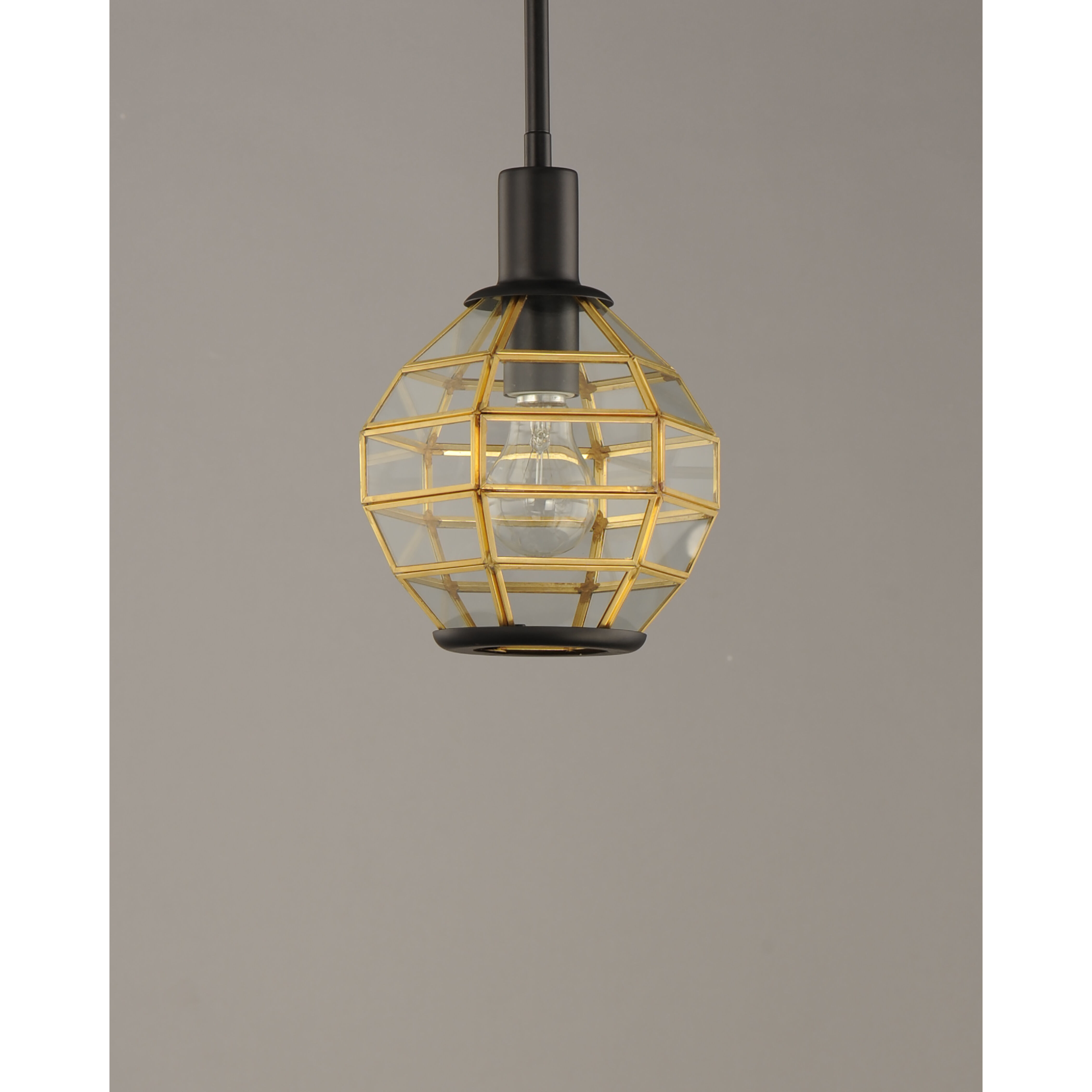 Heirloom 1 Light 7.5 inch Black/Burnished Brass Mini Pendant Ceiling Light