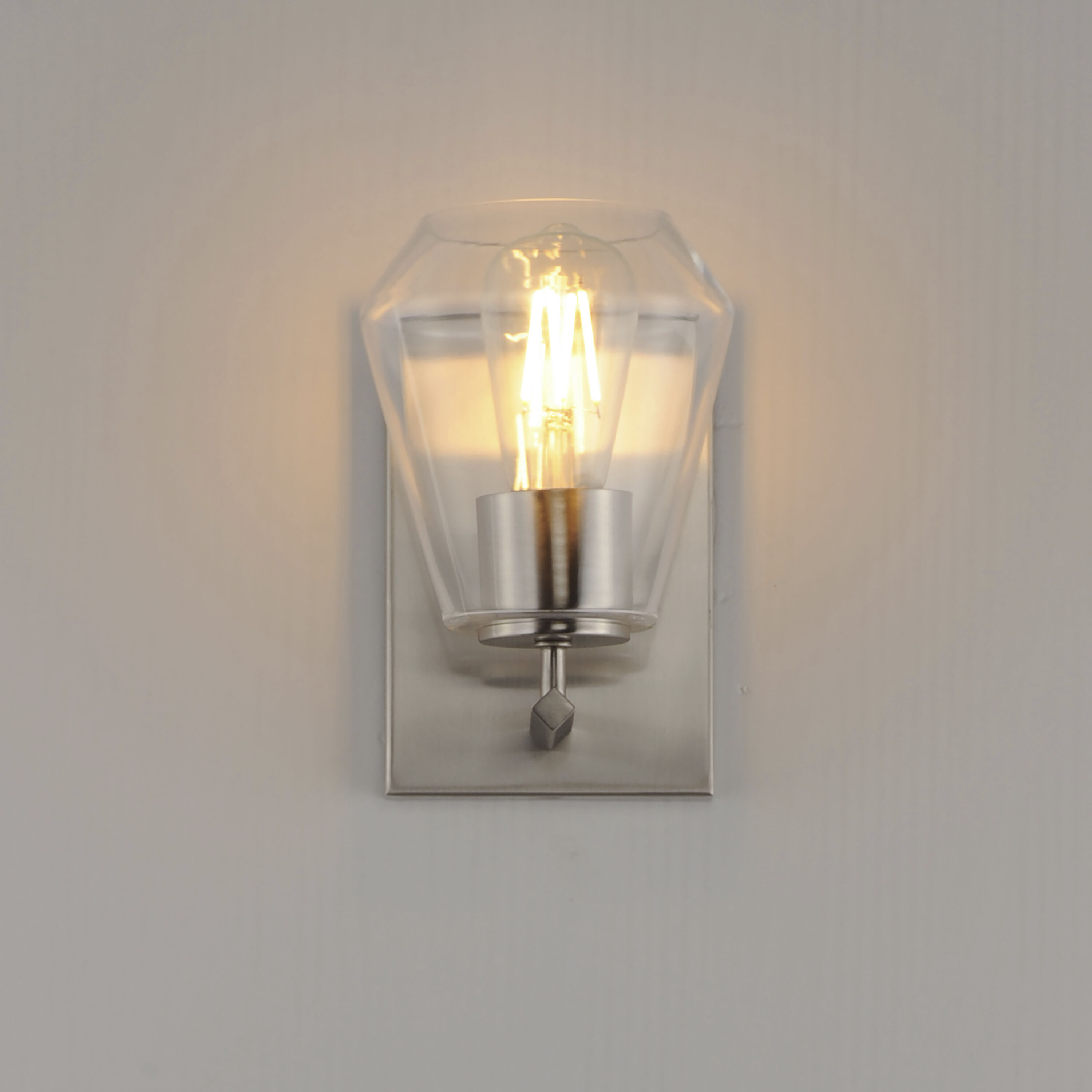 Geode Wall Sconce Wall Light in Satin Nickel