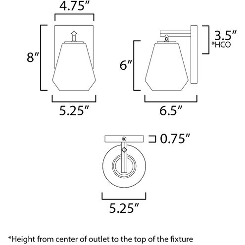 Geode Wall Sconce Wall Light in Satin Nickel