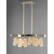 Maritime 4 Light 29.25 inch Antique Pecan and Satin Brass Chandelier Ceiling Light
