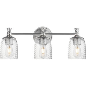 Swirl 3 Light 23 inch Satin Nickel Bath Vanity Wall Light