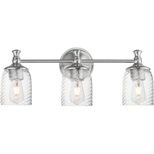 Swirl 3 Light 23 inch Satin Nickel Bath Vanity Wall Light