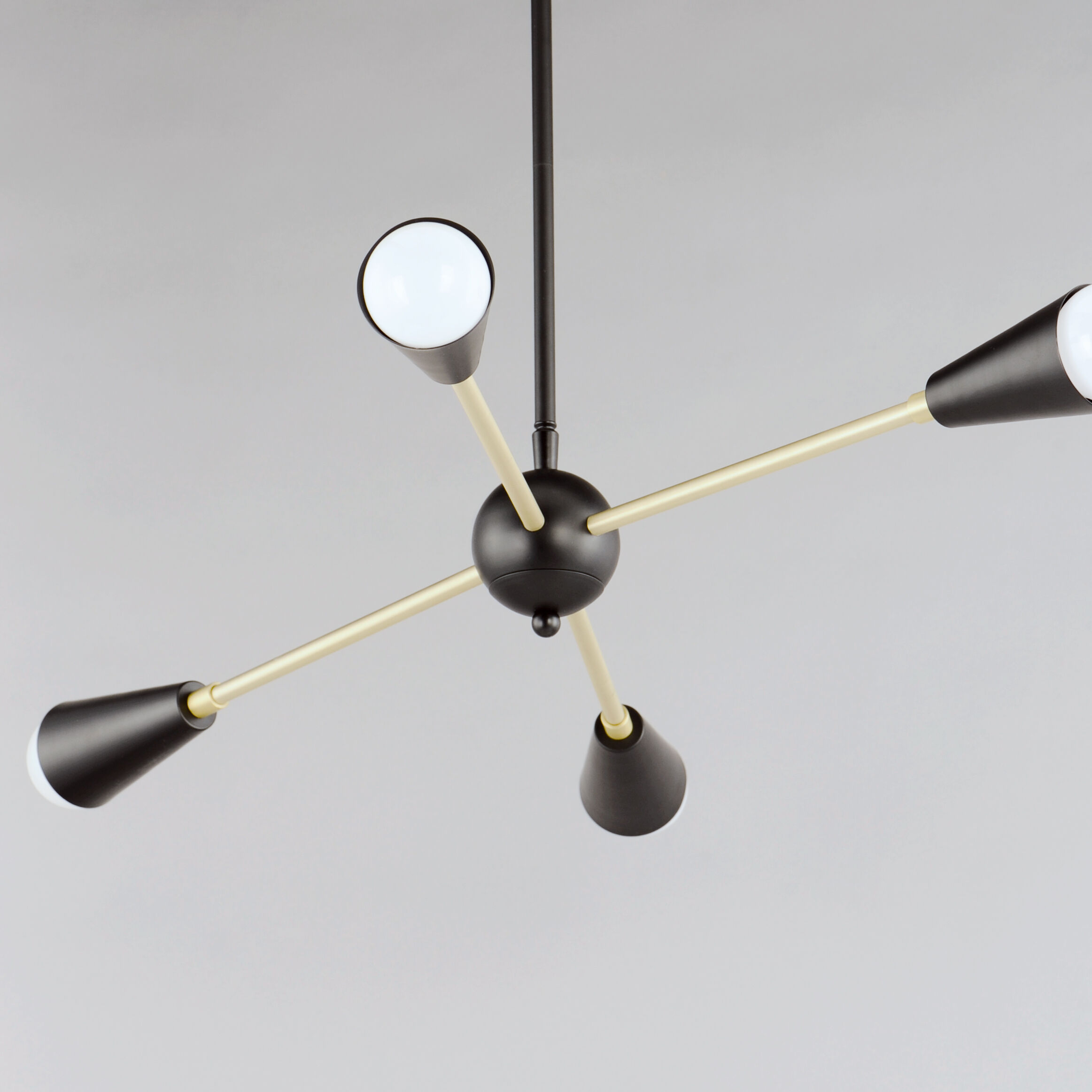 Lovell 4 Light 16.25 inch Black/Satin Brass Multi-Light Pendant Ceiling Light
