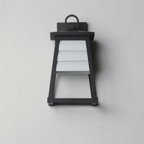 Shutters 1 Light 14 inch Black Outdoor Wall Mount in White