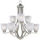 Axis 9 Light 28 inch Satin Nickel Multi-Tier Chandelier Ceiling Light