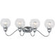 Ballord 4 Light 31 inch Polished Chrome Bath Vanity Wall Light in Clear