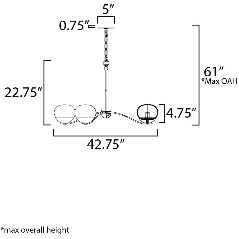 Lucerne 8 Light 42.75 inch Black and Natural Aged Brass Chandelier Ceiling Light