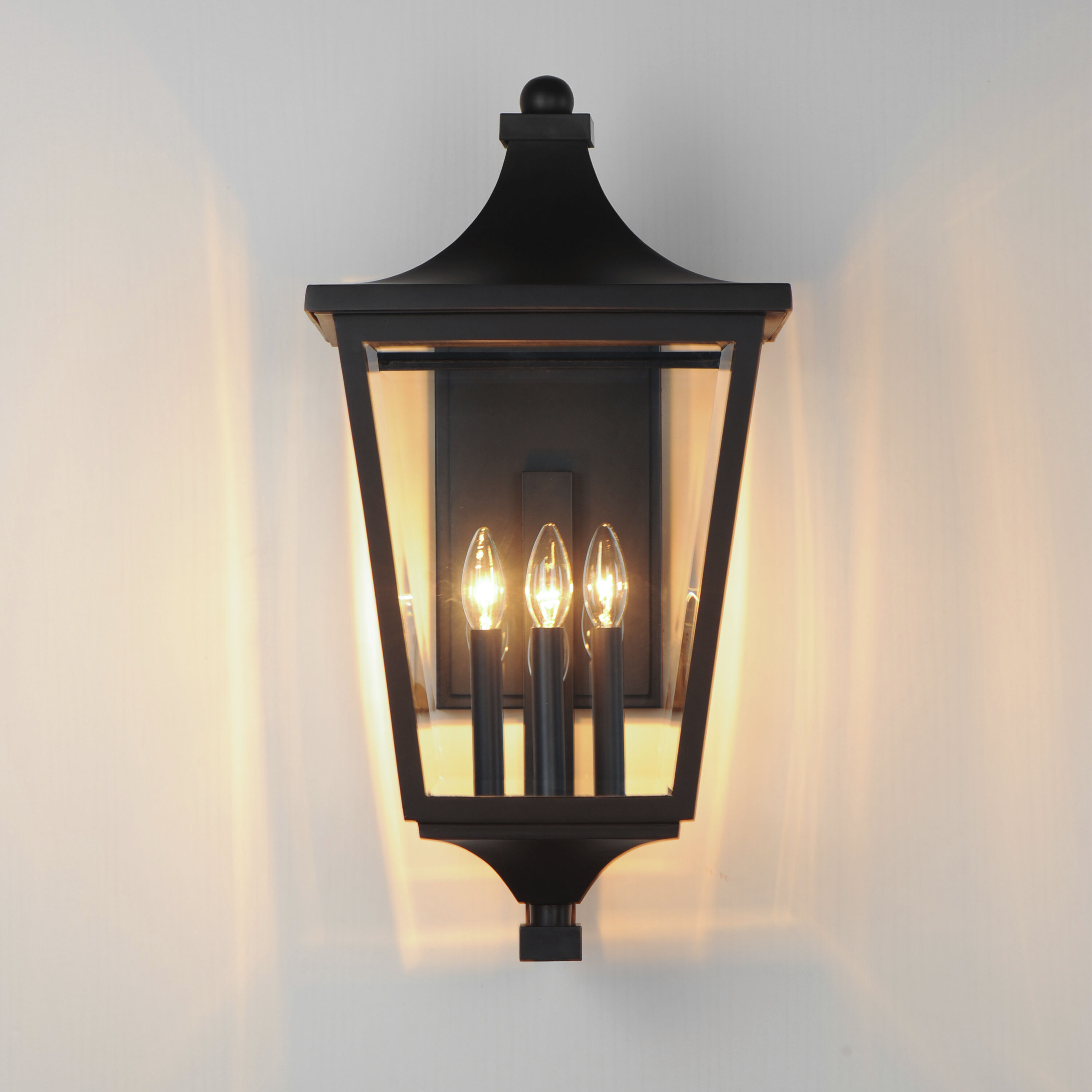 Sutton Place VX 3 Light 25 inch Black Outdoor Wall Mount