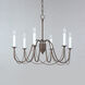 Plumette 6 Light 28 inch Chestnut Bronze Chandelier Ceiling Light