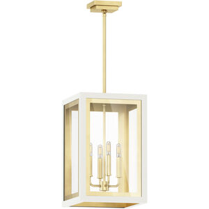 Neoclass 3 Light 12 inch White/Gold Outdoor Pendant