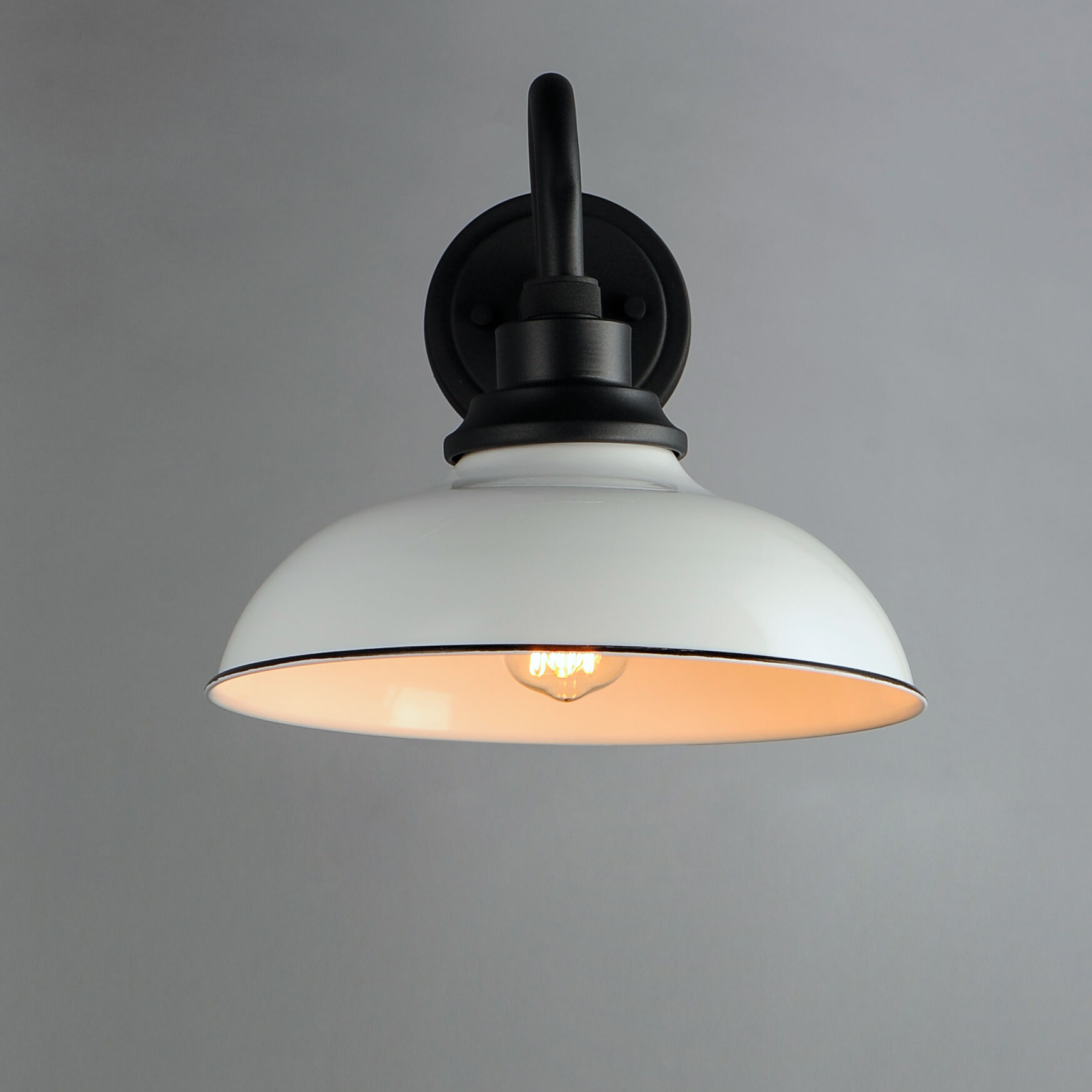 Granville 1 Light 11 inch White/Black Outdoor Wall Mount in White and Black