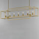 Gridline 7 Light 56 inch Natural Aged Brass Linear Pendant Ceiling Light
