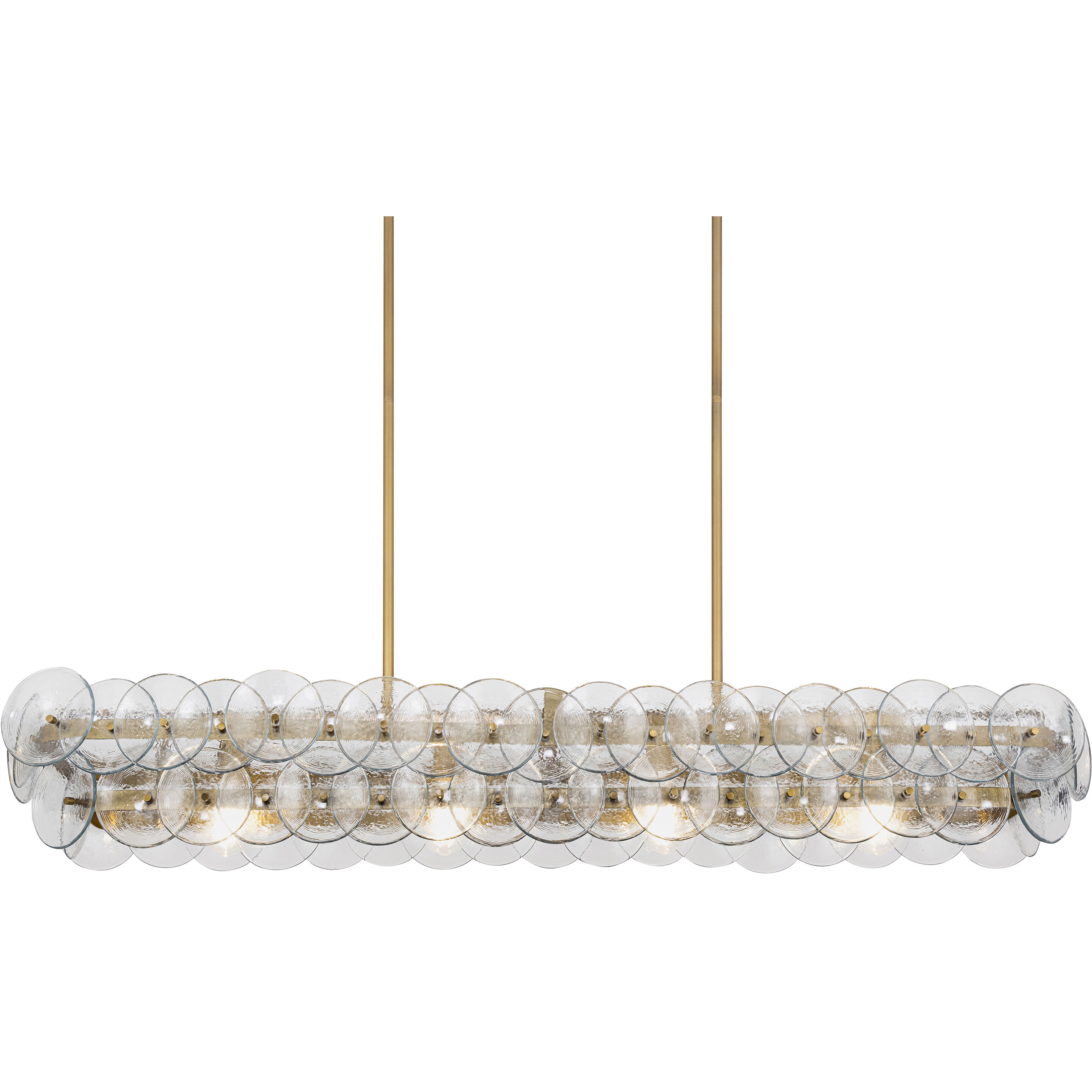 Loren 4 Light 54 inch Weathered Brass Linear Pendant Ceiling Light