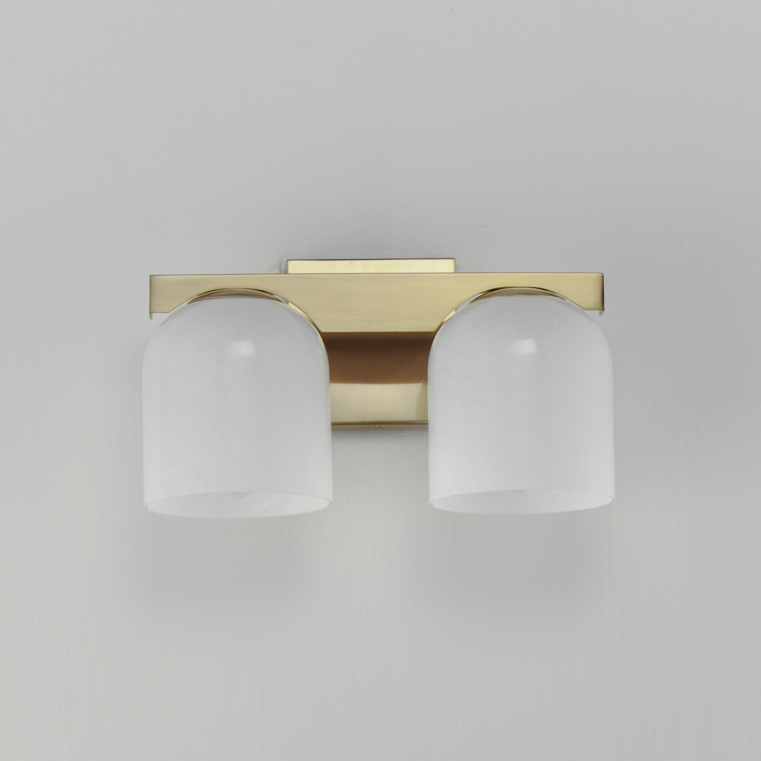 Scoop 2 Light 13.5 inch Natural Aged Brass Bath Vanity Wall Light in Marble