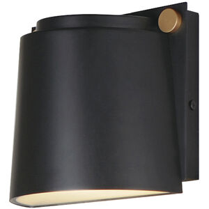 Rivet LED 5.5 inch Black and Antique Brass Outdoor Wall Mount