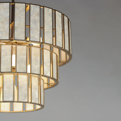 Miramar 7 Light 25.75 inch Capiz and Natural Aged Brass Chandelier Ceiling Light