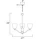 Stefan 3 Light 21 inch Black Single-Tier Chandelier Ceiling Light