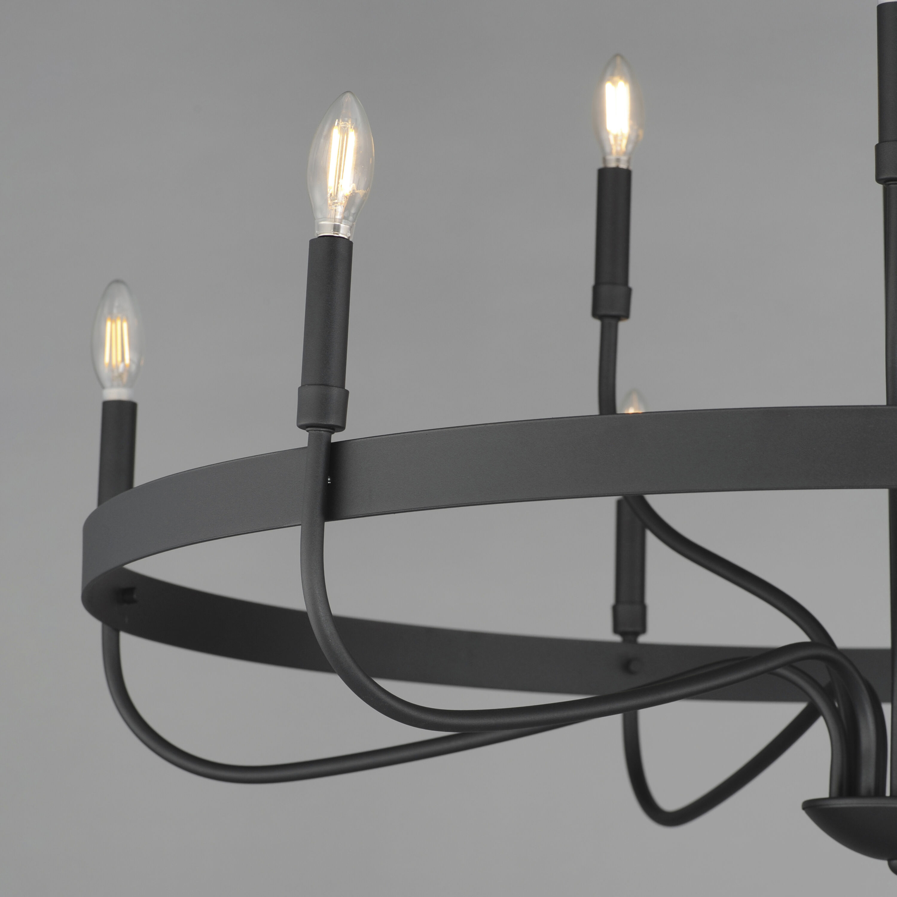 Frankie 9 Light 39.75 inch Black Single-Tier Chandelier Ceiling Light
