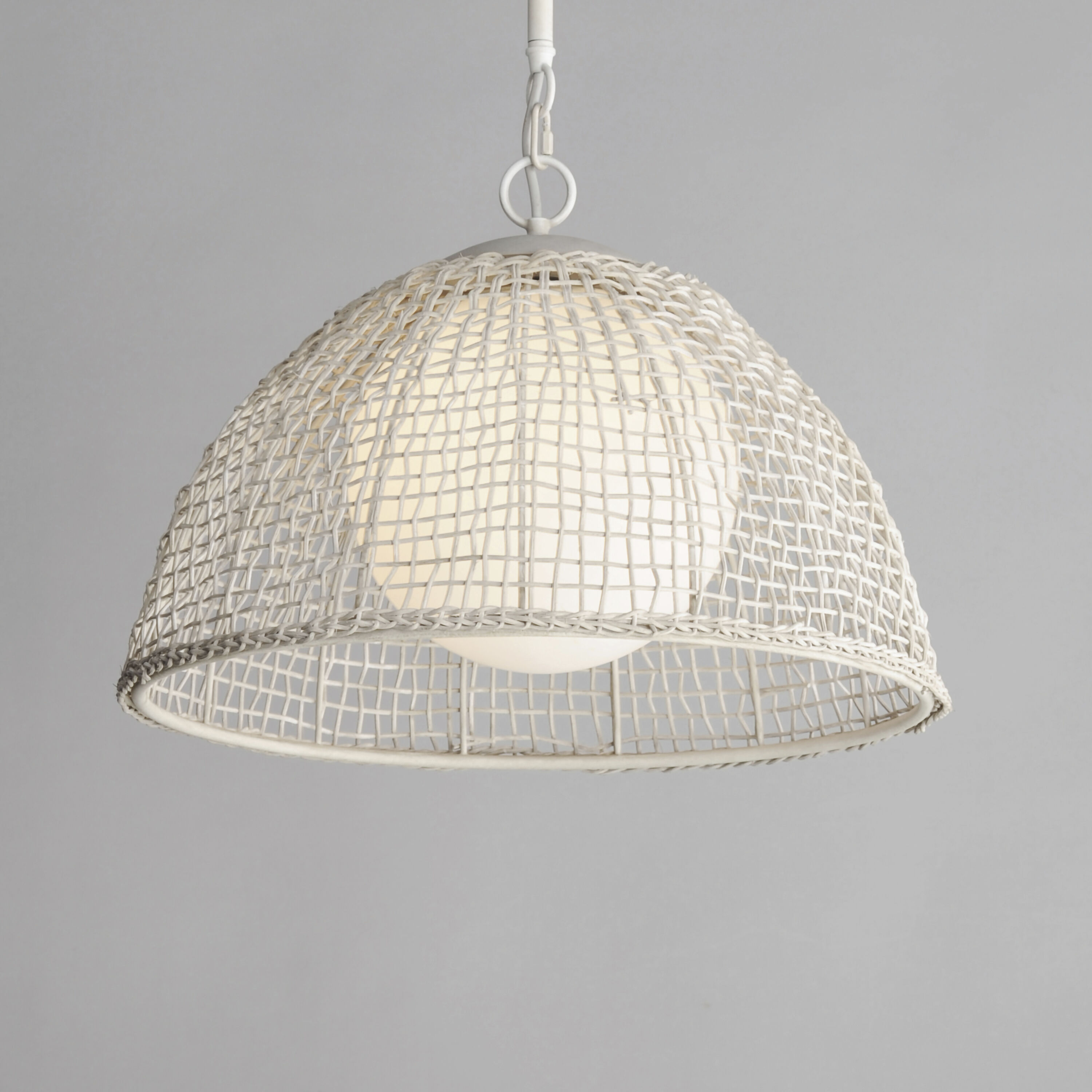 Cestino 1 Light 21 inch Weathered White Single Pendant Ceiling Light