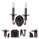 Towne 2 Light 10 inch Oil Rubbed Bronze Wall Sconce Wall Light
