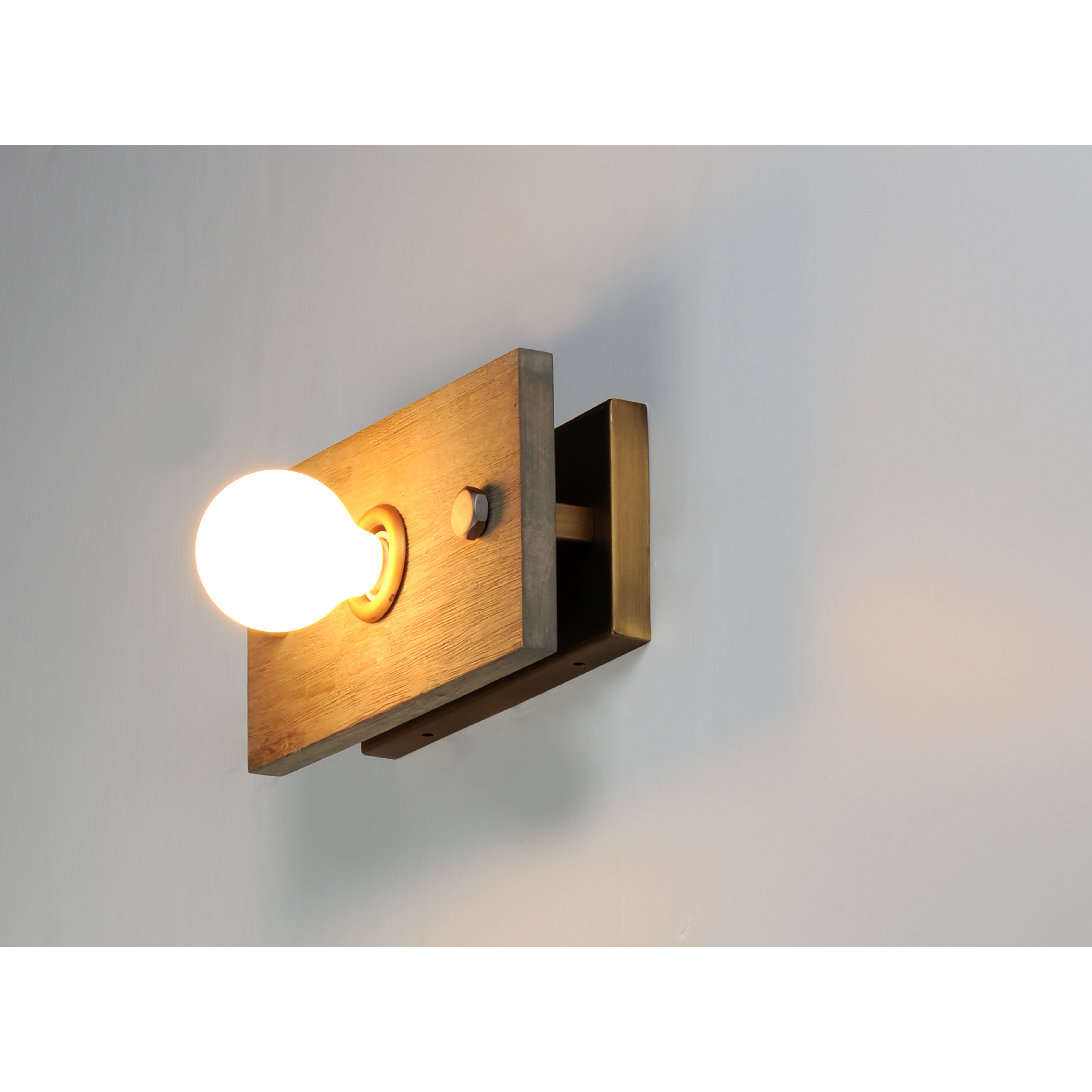 Plank 1 Light 11 inch Weathered Wood/Antique Brass Wall Sconce Wall Light