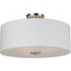 Bongo 3 Light 18 inch Satin Nickel Semi-Flush Mount Ceiling Light