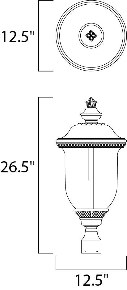 Maxim 40420WGOB Carriage House VX 3 Light 27 inch Oriental