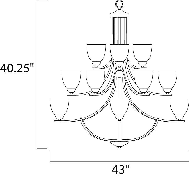 Axis 15 Light 43 inch Satin Nickel Multi-Tier Chandelier Ceiling Light