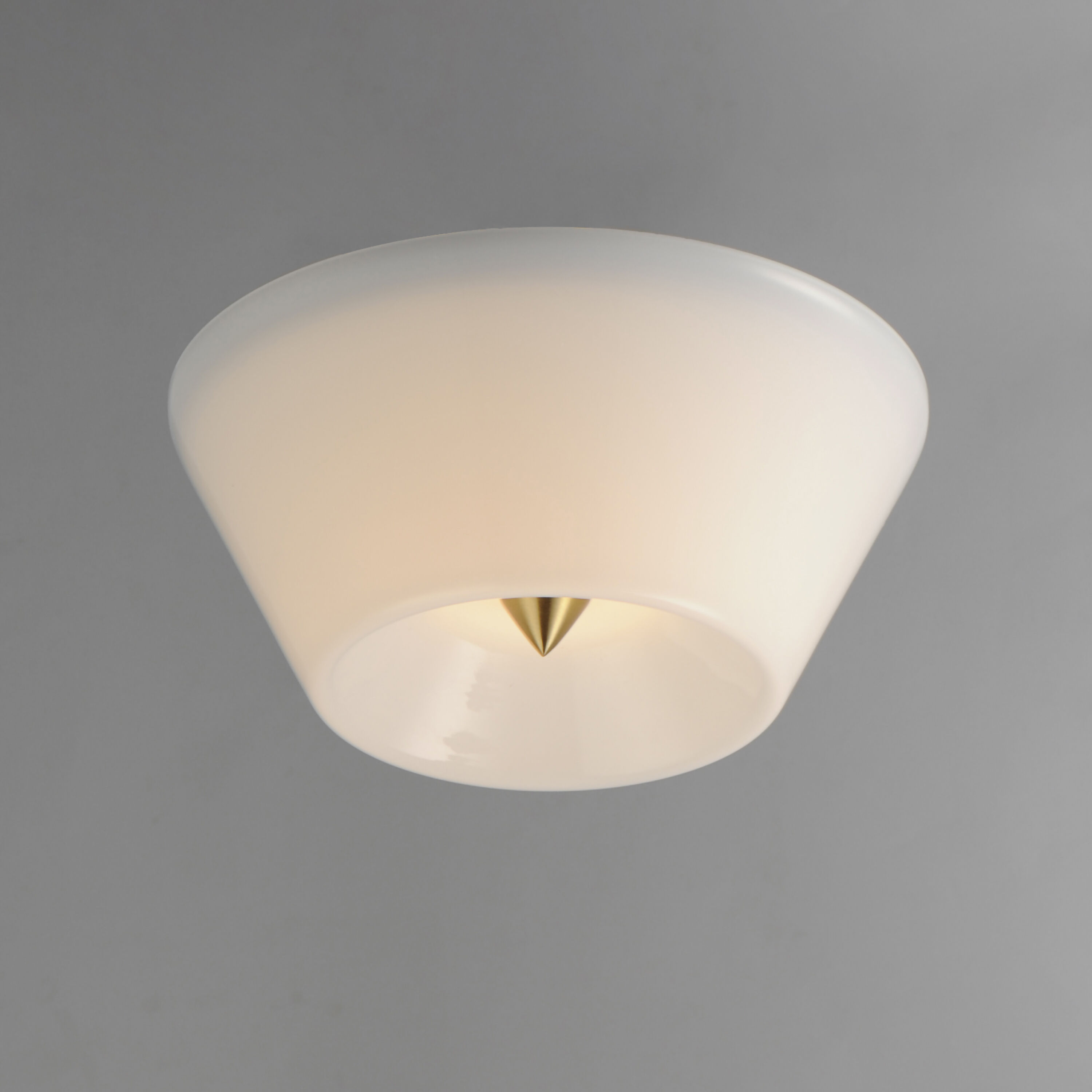 Tack LED 10 inch Natural Aged Brass Flush Mount Ceiling Light