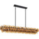 Loren 5 Light 54 inch Gunmetal Linear Pendant Ceiling Light in Amber