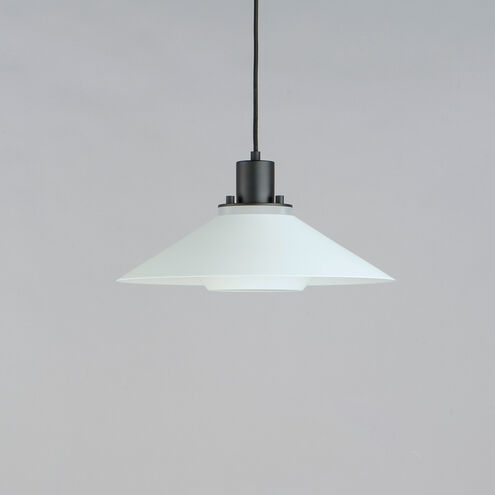 Oslo 1 Light 16 inch Black/White Single Pendant Ceiling Light