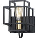 Liner 1 Light 7 inch Black and Satin Brass Wall Sconce Wall Light