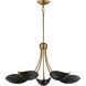 Maris 5 Light 26.5 inch Black and Natural Aged Brass Single-Tier Chandelier Ceiling Light