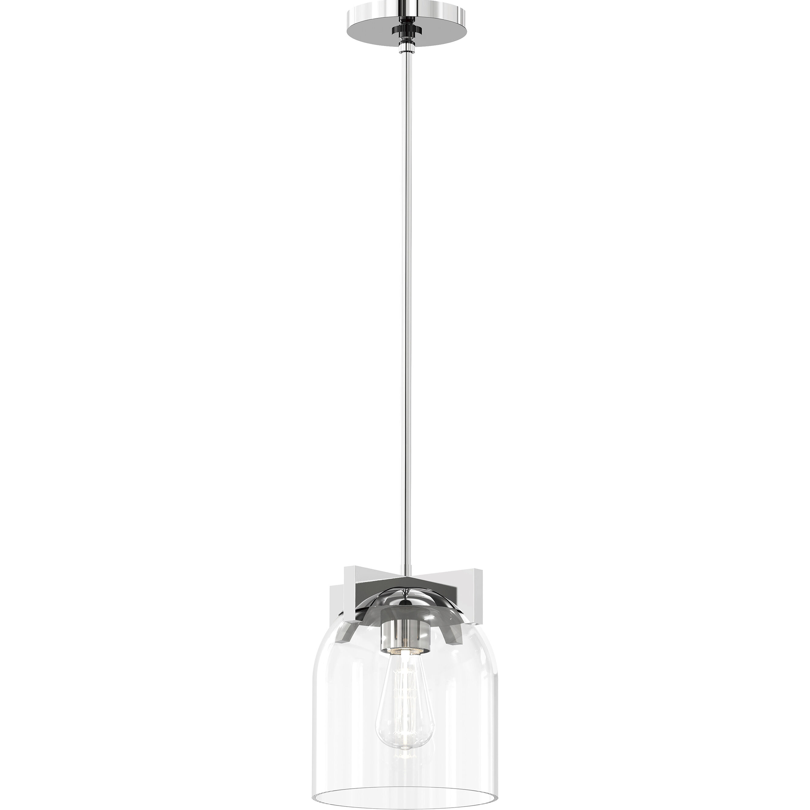 Scoop 1 Light 8 inch Polished Chrome Single Pendant Ceiling Light in Clear