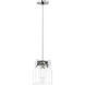 Scoop 1 Light 8 inch Polished Chrome Single Pendant Ceiling Light in Clear