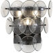 Loren 3 Light 15 inch Gunmetal Wall Sconce Wall Light in Textured Clear