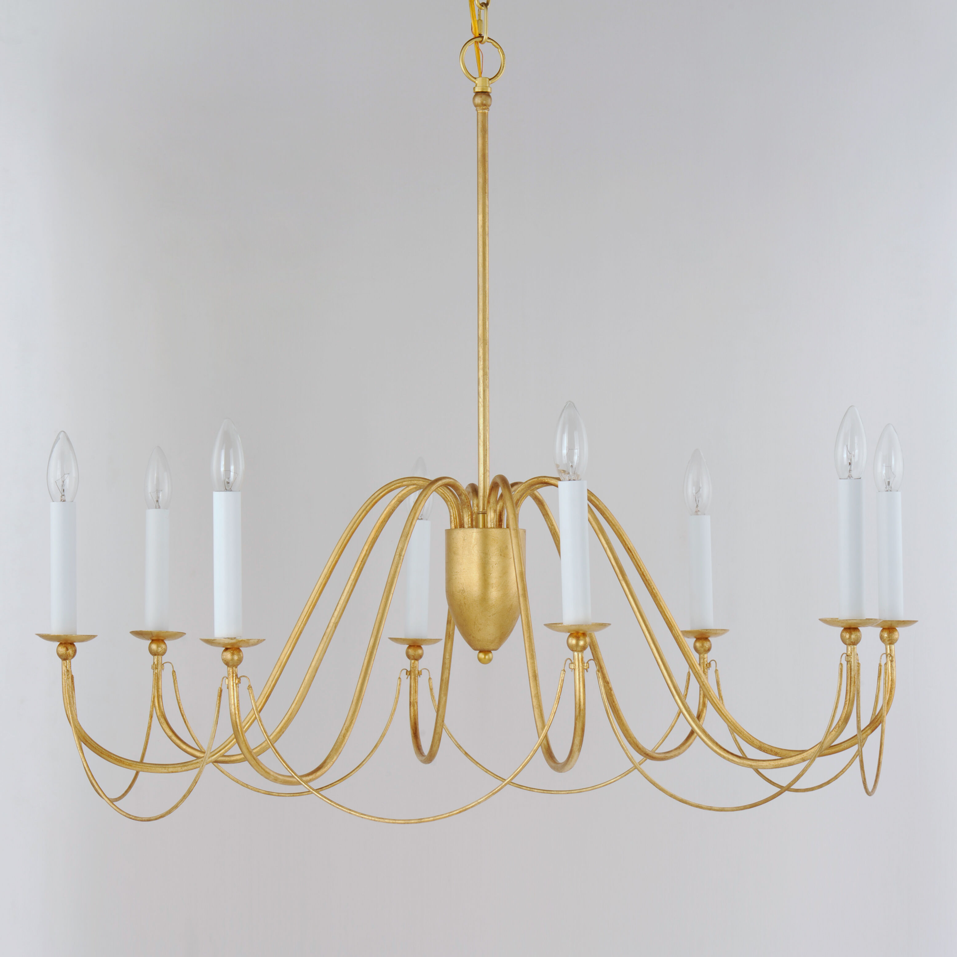 Plumette 8 Light 36 inch Gold Leaf Chandelier Ceiling Light