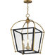 McCadden 3 Light 13.5 inch Black and Natural Aged Brass Entry Foyer Pendant Ceiling Light