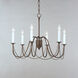 Plumette 6 Light 28 inch Chestnut Bronze Chandelier Ceiling Light
