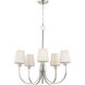 Shelter 5 Light 27 inch Satin Nickel Chandelier Ceiling Light