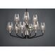 Goblet 9 Light 27 inch Black and Satin Nickel Multi-Tier Chandelier Ceiling Light