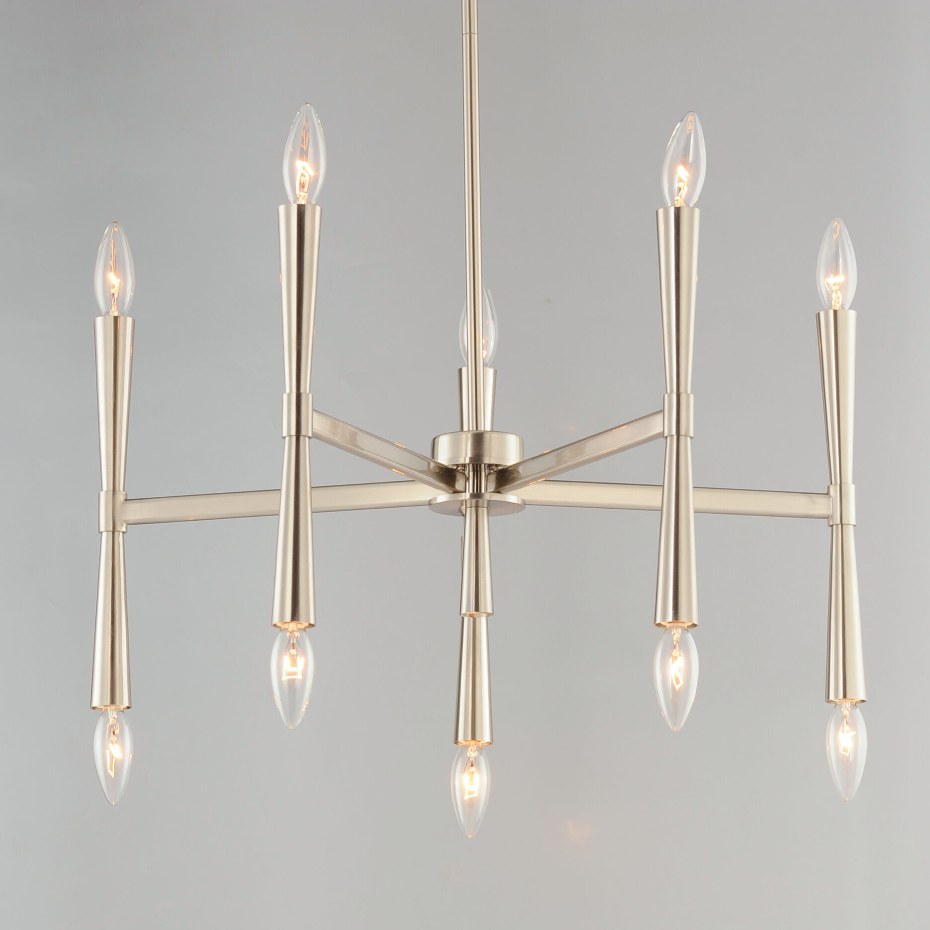 Rome 10 Light 23.5 inch Satin Nickel Chandelier Ceiling Light