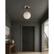 Vesper 1 Light 9.75 inch Satin Brass and Black Semi-Flush Mount Ceiling Light