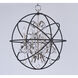 Orbit 4 Light 19 inch Anthracite/Polished Nickel Chandelier Ceiling Light in Anthracite and Polished Nickel, Candelabra