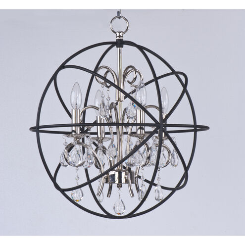 Orbit 4 Light 19 inch Anthracite/Polished Nickel Chandelier Ceiling Light in Anthracite and Polished Nickel, Candelabra