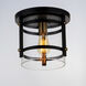 Capitol 1 Light 9.75 inch Black and Antique Brass Flush Mount Ceiling Light