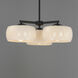 Glazed 3 Light 26 inch White and Black Chandelier Ceiling Light