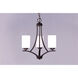 Deven 3 Light 18 inch Oil Rubbed Bronze Mini Chandelier Ceiling Light