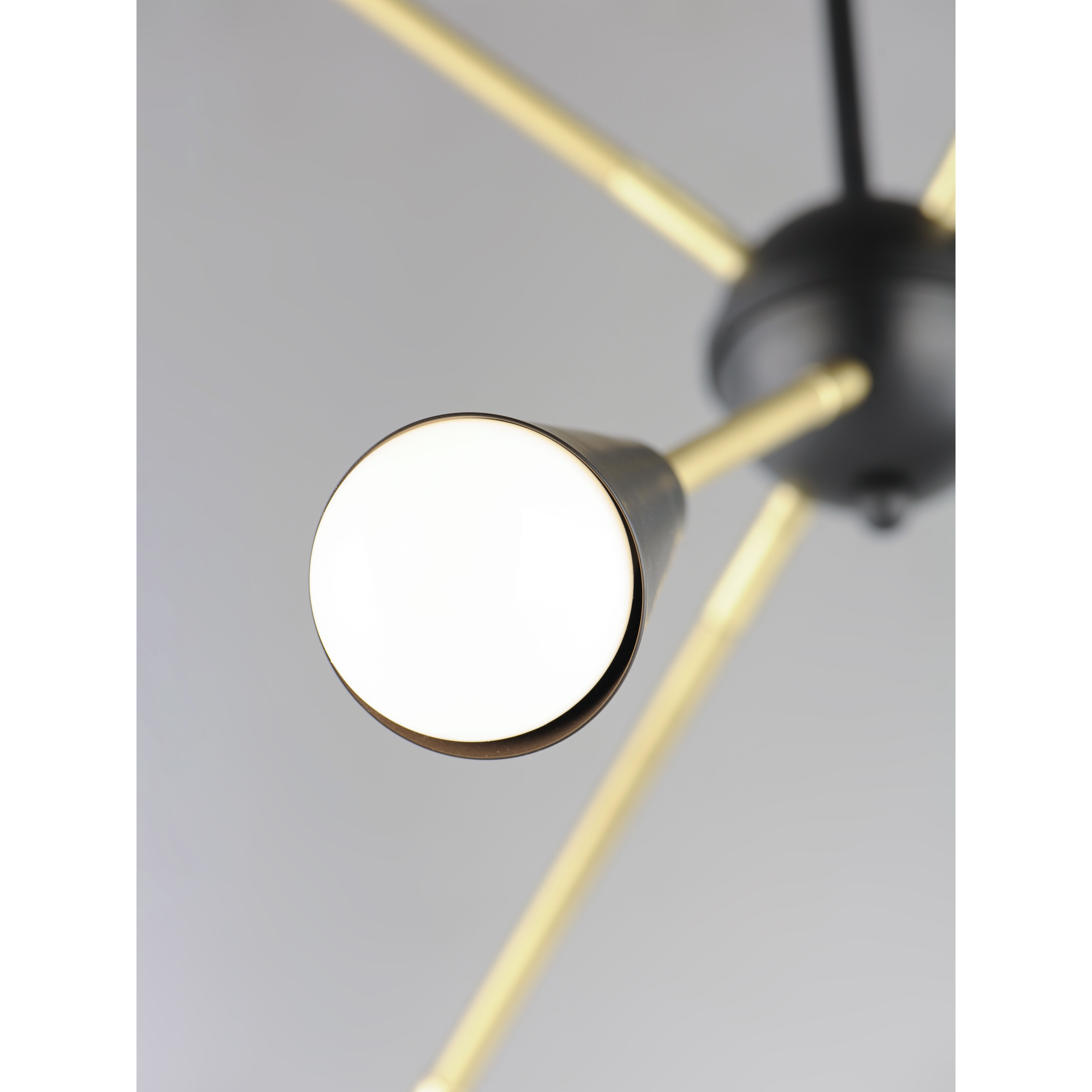Lovell 6 Light 26 inch Black/Satin Brass Multi-Light Pendant Ceiling Light in Bulb Not Included